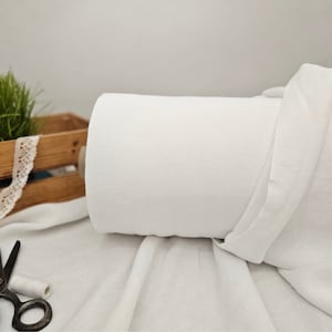 Linen fabric EXTRA WIDE optical white, 112 inches or 2.85 meter wide fabric, Bedding and curtain linen fabric
