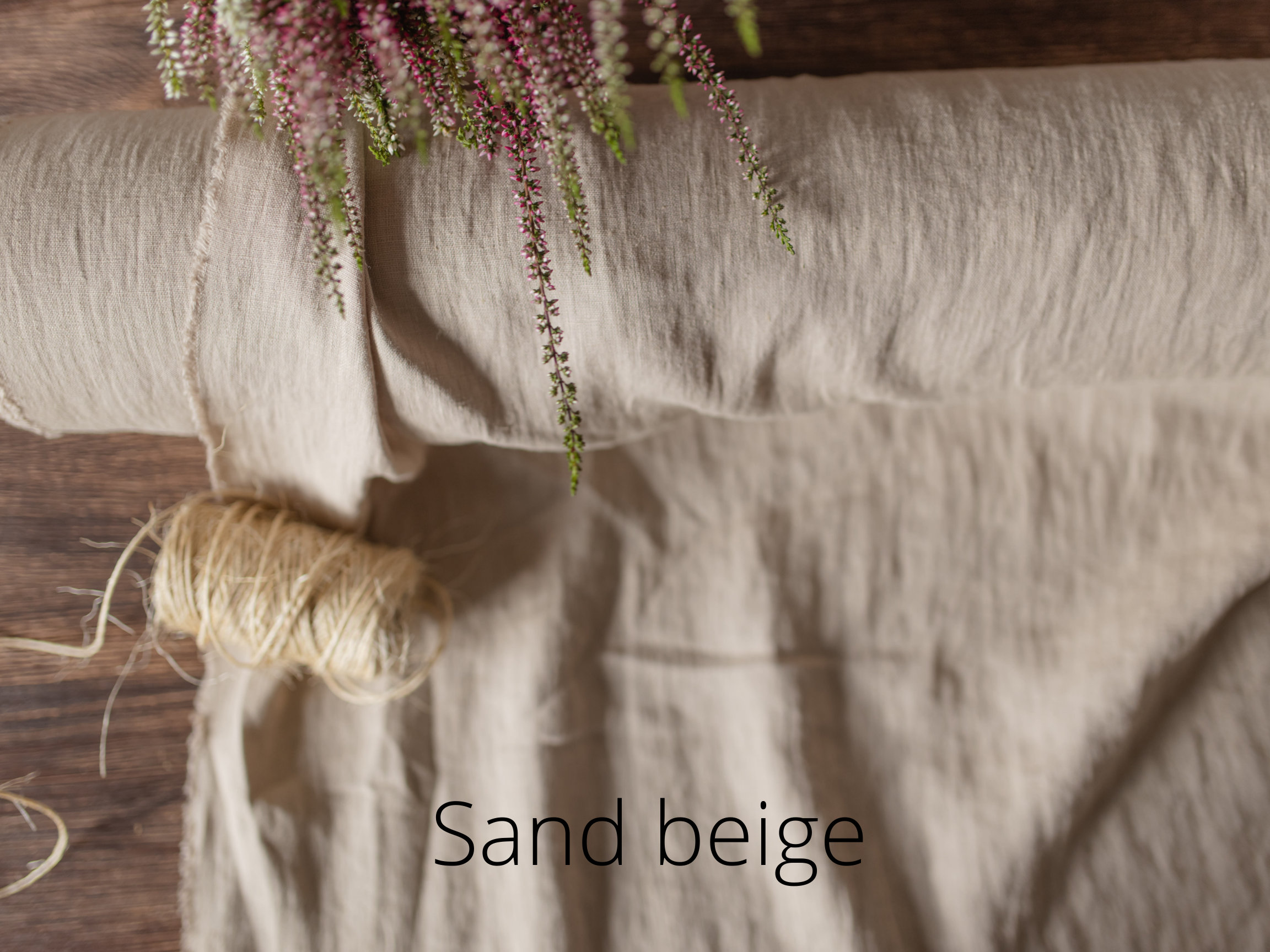 Natural undyed linen fabric, Fabric by the yard or meter, Washed