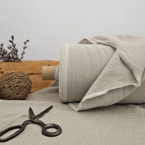 Tejido de lino EXTRA WIDE natural sin teñir, tejido de 118 pulgadas o 3 metros de ancho, ropa de cama y tejido de lino cortina imagen 3