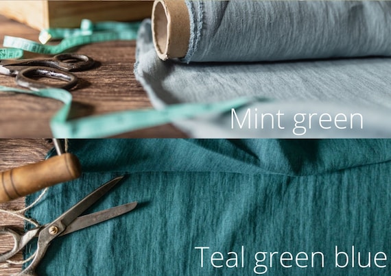 Buy Linen Fabric Green Tones, Fabric by the Yard or Meter