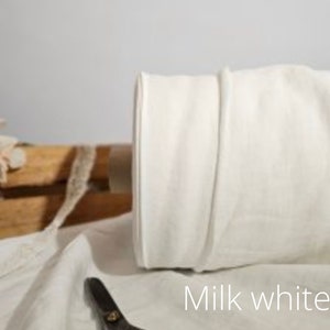 Linen fabric EXTRA WIDE natural undyed, 118 inches or 3 meter wide fabric, Bedding and curtain linen fabric Milk White