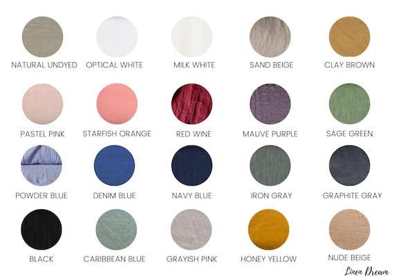 Linen fabric lightweight 20 colors, Fabric by the yard or meter, Organic flax fabric