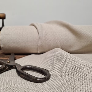 Embroidery linen fabric natural beige, Cross stitch blend linen fabric, Fabric by the yard or meter