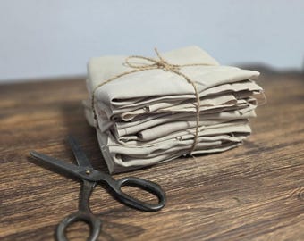 Linen Fabric Remnants Sand Beige – Assorted Sizes & Colors – Natural 100% Linen Leftovers