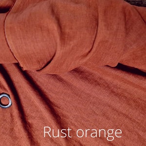 Tissu en lin blanc laiteux, Tissu au mètre ou au mètre, Tissu en lin adouci lavé blanc cassé Rust Orange