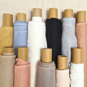 Thin curtain linen fabric, Lightweight cheesecloth fabric by the yard or meter,  Gauze linen fabric for curtains 28 colors