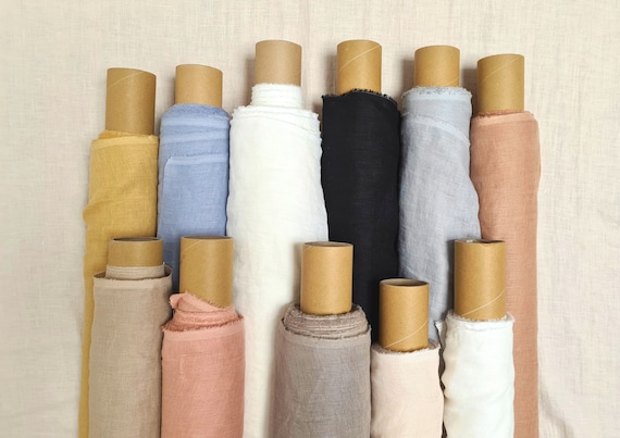 Thin curtain linen fabric, Lightweight cheesecloth fabric by the yard or meter,  Gauze linen fabric for curtains 28 colors