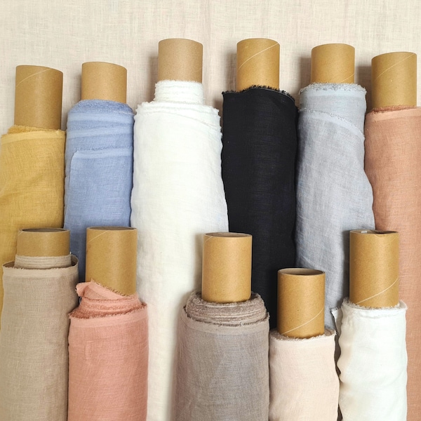 Thin curtain linen fabric, Lightweight cheesecloth fabric by the yard or meter,  Gauze linen fabric for curtains 28 colors