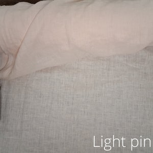 Natural undyed linen fabric, Fabric by the yard or meter, Washed softened flax fabric Light Pink