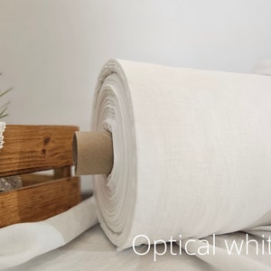 Linen fabric EXTRA WIDE natural undyed, 118 inches or 3 meter wide fabric, Bedding and curtain linen fabric Optical White