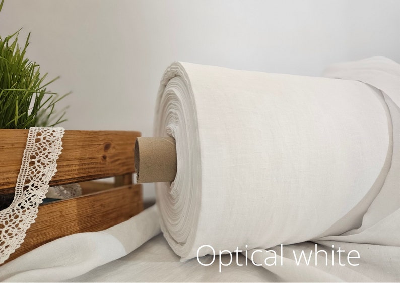 Tejido de lino EXTRA WIDE natural sin teñir, tejido de 118 pulgadas o 3 metros de ancho, ropa de cama y tejido de lino cortina Optical White