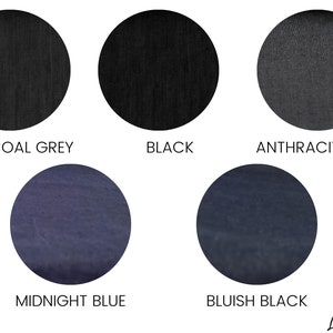 Linen fabric black color shades, Fabric by the yard or meter, Softened washed flax fabric blackish tones