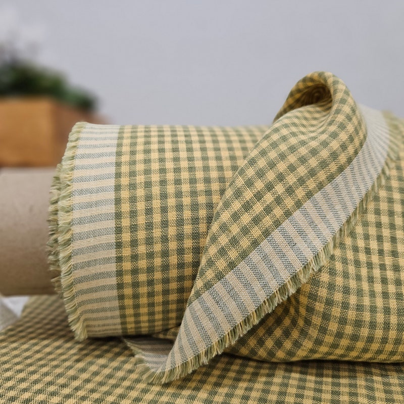Checked Linen Fabric - Etsy