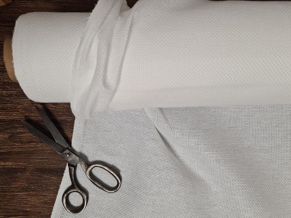 Embroidery linen fabric optical white, Cross stitch blend linen fabric, Fabric by the yard or meter
