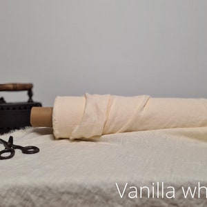 Natural undyed linen fabric, Fabric by the yard or meter, Washed softened flax fabric image 10