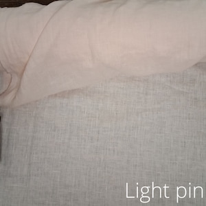 Linen fabric pink color shades, Fabric by the yard or meter, Softened washed flax fabric pink tones Light Pink
