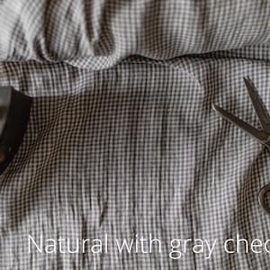 gray with natural undyed linen fabric texture, natural woven linen material for curtains and clothing, 145 cm wide (57 inches), OEKO-TEX Standard 100 certified, medium weight, sold by length from 0.5 m or 0.5 yard