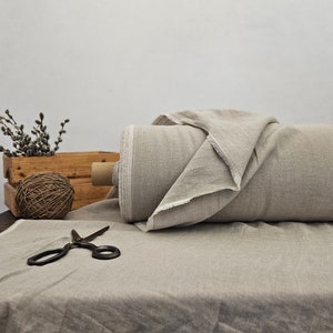 Linen fabric EXTRA WIDE natural undyed, 112 inches or 2.85 meter wide fabric, Bedding and curtain linen fabric