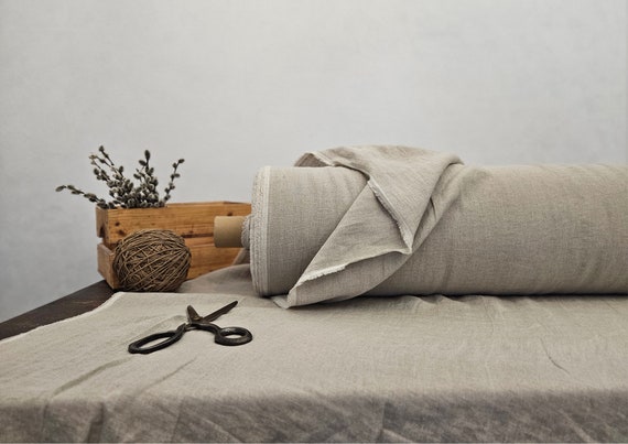 Linen fabric EXTRA WIDE natural undyed, 112 inches or 2.85 meter wide fabric, Bedding and curtain linen fabric
