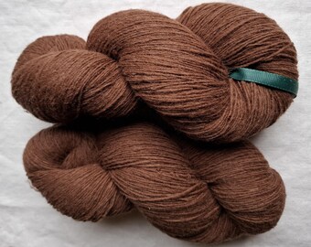 Wool yarn for knitting, High quality brown wool yarn. Natural lanolin yarn.
