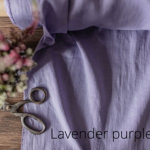 Tejido de lino morado lavanda, Tejidos de lino suavizados lavados, Tejido cortado a medida o metro Lavender purple