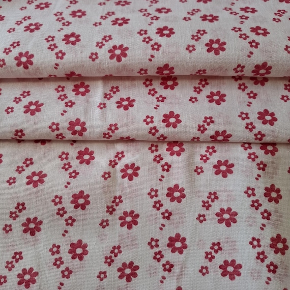 Vintage cotton fabric white multicolor