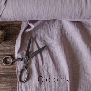 Linen fabric pink lemonade, Washed softened flax fabrics, Fabric by the yard or meter image 8