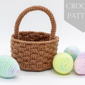 Crochet patterns amigurumi stuffed Easter basket with eggs PDF / Instant Download tutorial