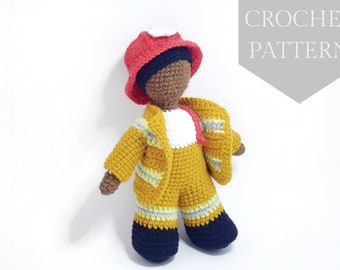 Crochet patterns amigurumi stuffed Firefighter doll PDF / Instant Download tutorial