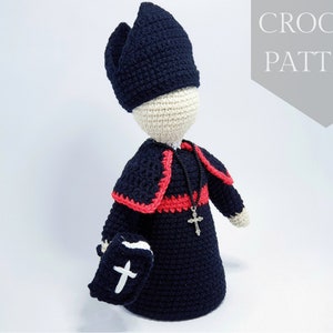 Crochet patterns amigurumi stuffed Cardinal Inquisitor PDF / Instant Download tutorial