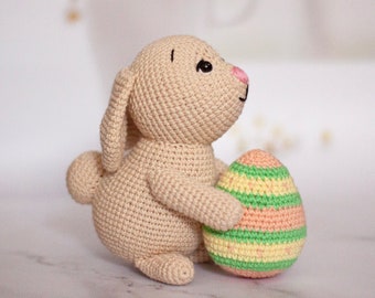Crochet patterns amigurumi stuffed Easter Bunny with Egg PDF / Instant Download tutorial