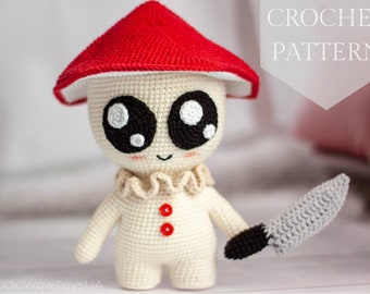 Crochet pattern amigurumi stuffed Spiteful Mushroom PDF / Instant Download tutorial