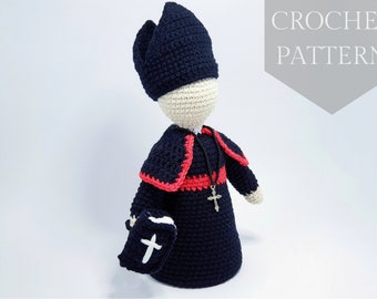 Crochet patterns amigurumi stuffed Cardinal Inquisitor PDF / Instant Download tutorial