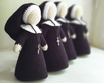 Crochet patterns amigurumi stuffed toy Nun doll PDF / Instant Download tutorial