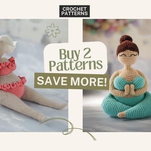 Häkelanleitung für ein Amigurumi Set: Urlaubsdame und Yogi Mädchen in Übergröße für das Heimdeko und die Häkelanleitung