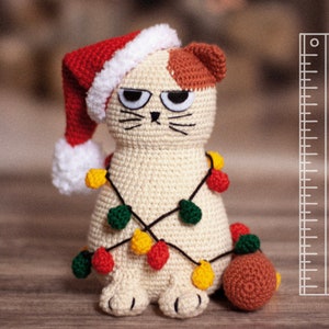 Crochet patterns christmas amigurumi Christmas Cat tree US, Germany, Spanish, Italian, Portuguese PDF / Instant Download tutorial image 2