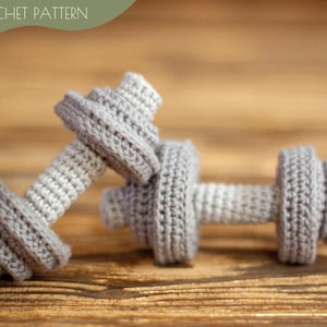 Crochet patterns amigurumi stuffed Dumbbells baby rattle PDF / Instant Download tutorial