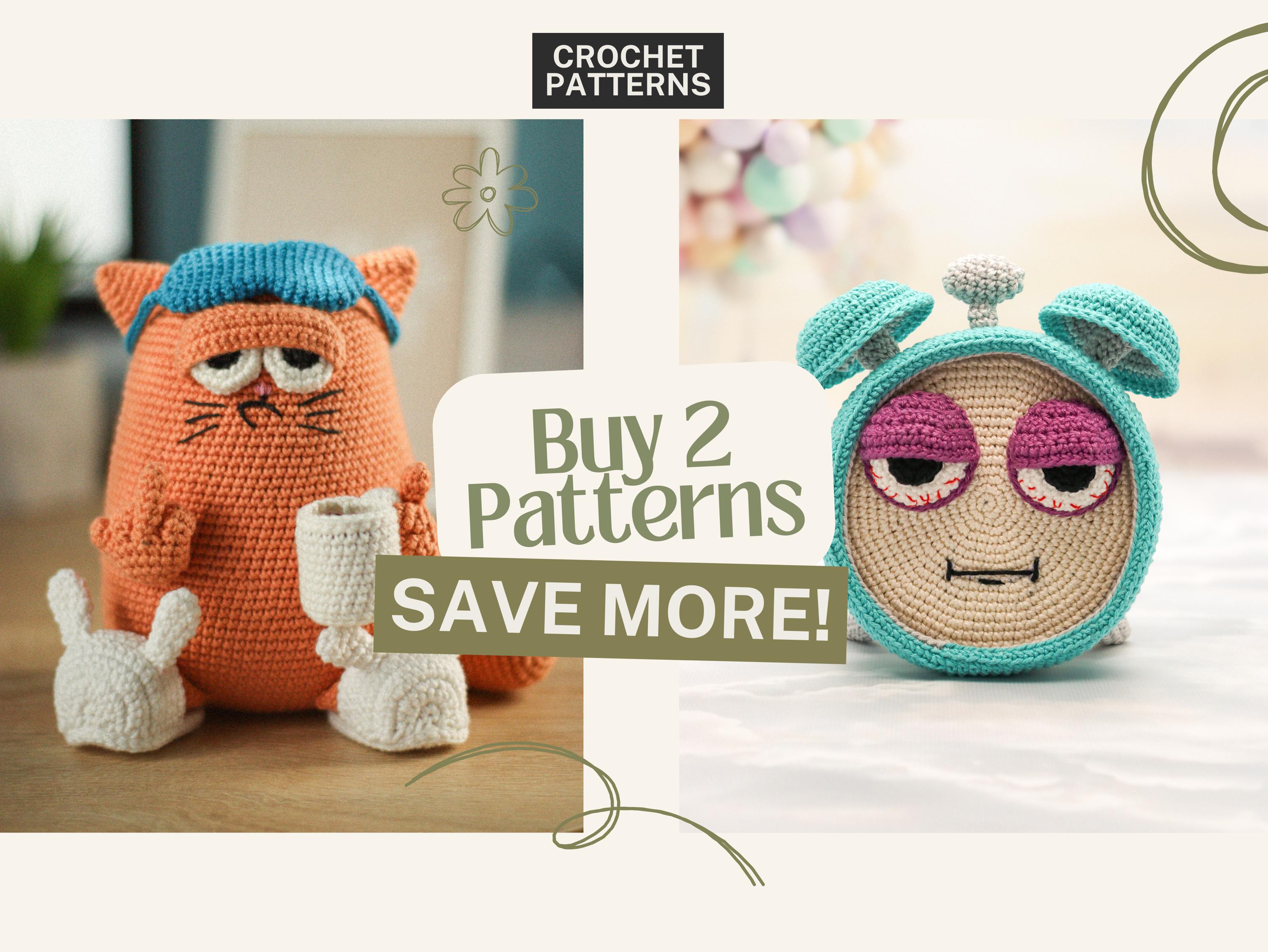 30 Crochet Clock Patterns That Keep Time in Handmade Style 12 Morning Cat and Snooze O'Clock Crochet Patterns