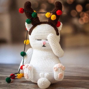 Crochet patterns christmas amigurumi Christmas Cat - Deer PDF / Instant Download tutorial