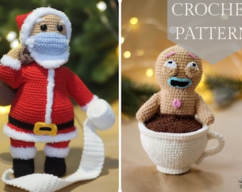 Crochet patterns christmas amigurumi Relaxed Gingerman Merry Christmas PDF / Instant Download tutorial