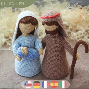 Wzory szydełkowe amigurumi wypchane szopka Wesołych Świąt PDF / Natychmiastowe pobranie samouczka
