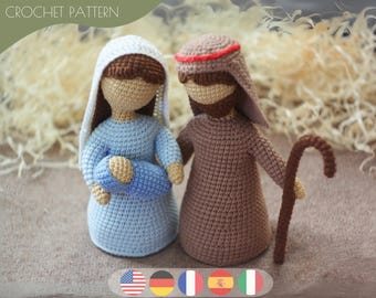 Haakpatronen gevulde amigurumi kerststal Merry Christmas pdf / zelfstudie direct downloaden