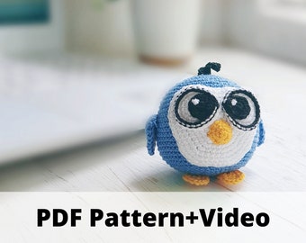 Crochet pattern stuffed animal Mr Penguin amigurumi PDF / Instant Download tutorial