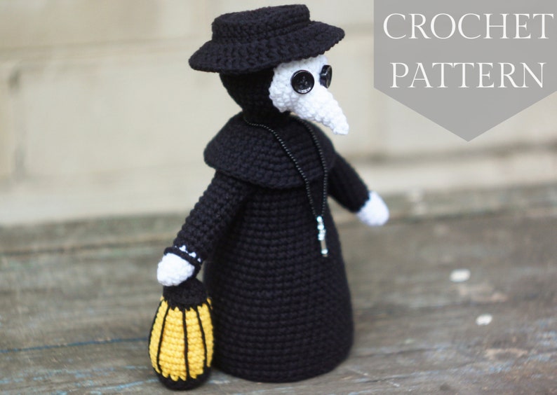 Crochet Patterns Amigurumi Stuffed Plague Doctor Candlestick Etsy Denmark