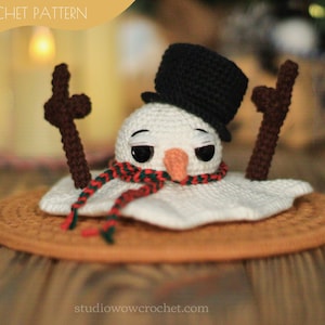 Melting Snowman Amigurumi Crochet Pattern – Fun DIY Winter Decor, Christmas Handmade Gift Idea PDF / Instant Download tutorial