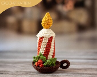 Crochet patterns christmas amigurumi Christmas Candle decoration PDF / Instant Download tutorial