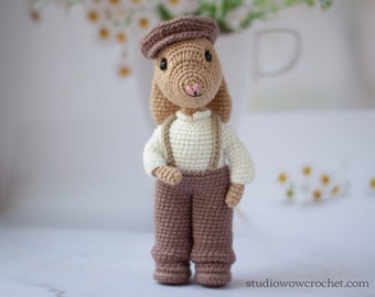 Modèles au crochet amigurumi peluche Pâques vintage Mr Rabbit PDF / Tutoriel à téléchargement immédiat