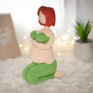 Ręcznie robione na szydełku lalki ciężarne kobiety - wyjątkowy prezent dla przyszłych mam lub baby shower - samouczek PDF / natychmiastowe pobranie