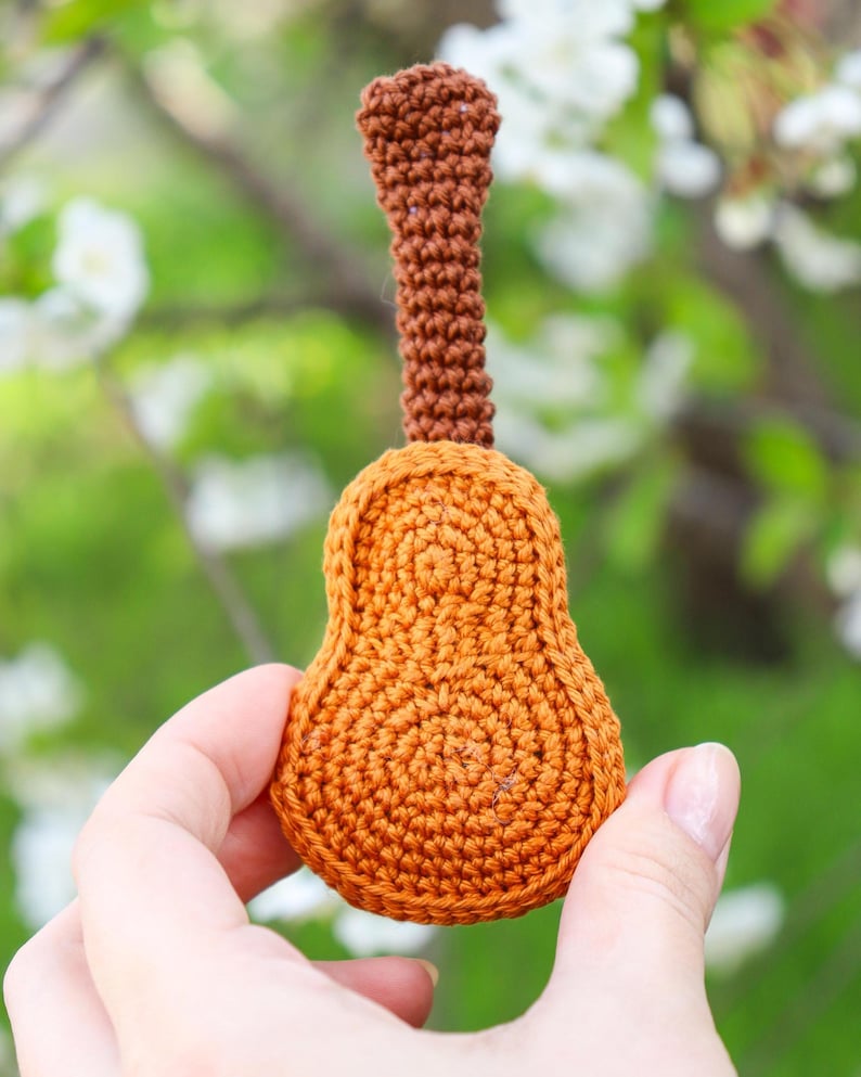 Crochet Musical Instruments Tutorial Crochet Guitar Pattern, Amigurumi Musical Instrument Tutorial, Acoustic ...