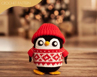 Crochet patterns christmas amigurumi Christmas Penguin PDF / Instant Download tutorial